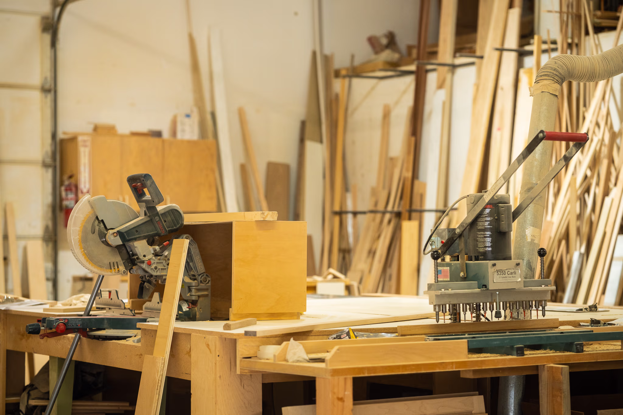 workbench with tools